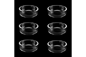 KKONHII 6 Pieces Aquarium Shrimp Feeding Dish Glass Fish Clear Small Feeding Bowl Food Bowl,Pet Water Tray Feeding Cup