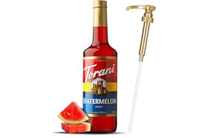 Torani Watermelon Syrup for Coffee 25.4 Ounces Coffee Syrups and Flavors with Jimoco Pump Syrup Dispenser