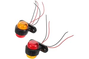 Garneck 2pcs Dual-color LED Trailer Tail Lights Red and Yellow Side Marker Lamps for Trucks Rvs Semi