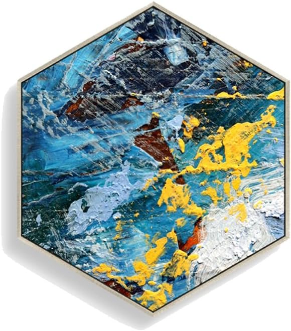 Wall paintings CLOTHES UK Abstract Hexagon Canvas Oil Painting Creative For Living Room Nordic Decor (Color : A, Size : L)