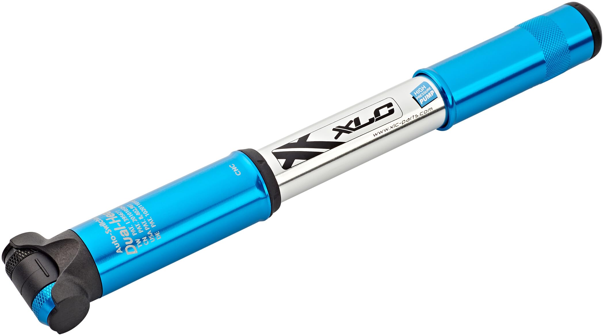 XLC Unisex - Adult Air Pump and Mini Pump Race PU-R03, Blue, Silver, One Size