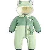 JiAmy Infant Snowsuit Toddler Baby Winter Clothes with Zippers Detachable Hat Warm Baby Girl Boy Coat