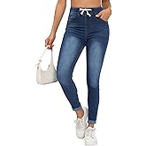 Women’s Curvy High Rise Skinny Jeans Comfy Stretch Classic Jeans Pants