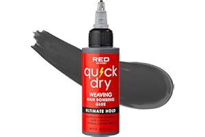 Red by Kiss Quick Dry Hair Bonding Glue, Professional Strong & Long-Lasting Weave Adhesive, Formaldehyde Free, Aloe Vera & Biotin Infused, Quick Weaving & Hair Extensions (2 fl.oz)