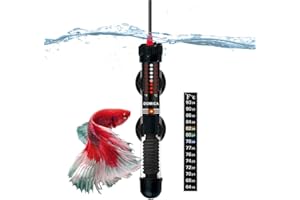 DOMICA 25W Small Aquarium Heater, Submersible Heater for Small Fish Tank (1-8 gallons) with Free Thermometer Sticker