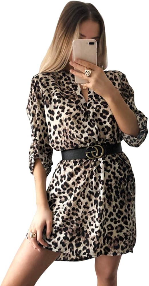 snakeskin shirt dress