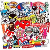 COOLCOOLDE Kids Gift 100Pack Logo Brand Stickers Set Random Sticker Decals for Water Bottle Laptop Cellphone Bicycle Motorcycle Car Bumper Luggage Travel Case. Etc (Logo)