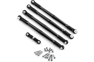 HappyPark Aluminum Steering Tie Rod Turnbuckles Set for 1/8 ARRMA Kraton 6S BLX/Outcast 6S BLX/Talion 6S BLX, Aluminum Upgrades Part 5pcs/Set (Black), YWH0022
