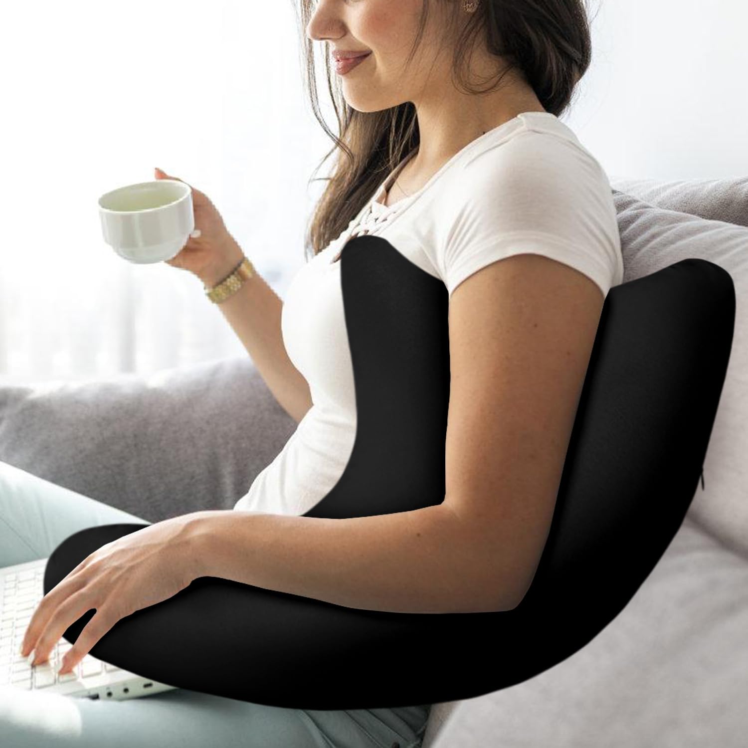 Photo 1 of HARBOREST Shoulder Surgery Pillow - Shoulder Pillow for Shoulder Pain, Rotator Cuff Pillow for Sitting, Shoulder Relief Pillow (Black)