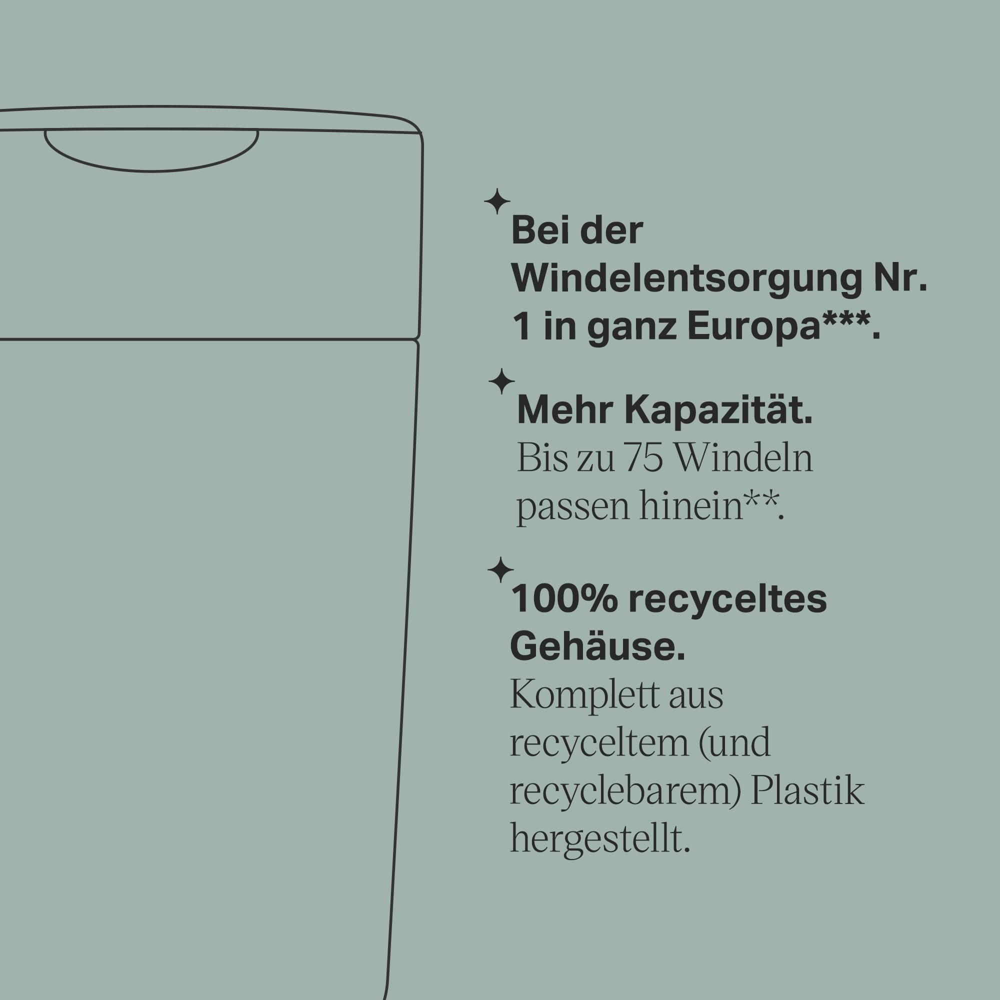 Tommee Tippee Twist & Click Windeleimer XL, Fasst bis zu 60 Windeln, Umweltfreundlicheres System mit 1 Nachfüllkassette mit Nachhaltig Bezogener Antibakterieller Greenfilm-Folie 6