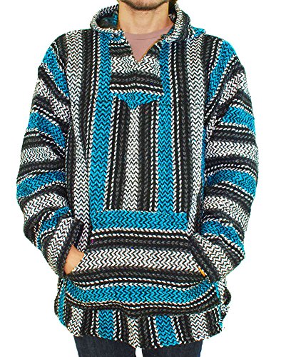 Baja Hoodie~ Original Mexican Deluxe Baja~ Huge Selection of Colors & Sizes!! (Medium, Turquoise)