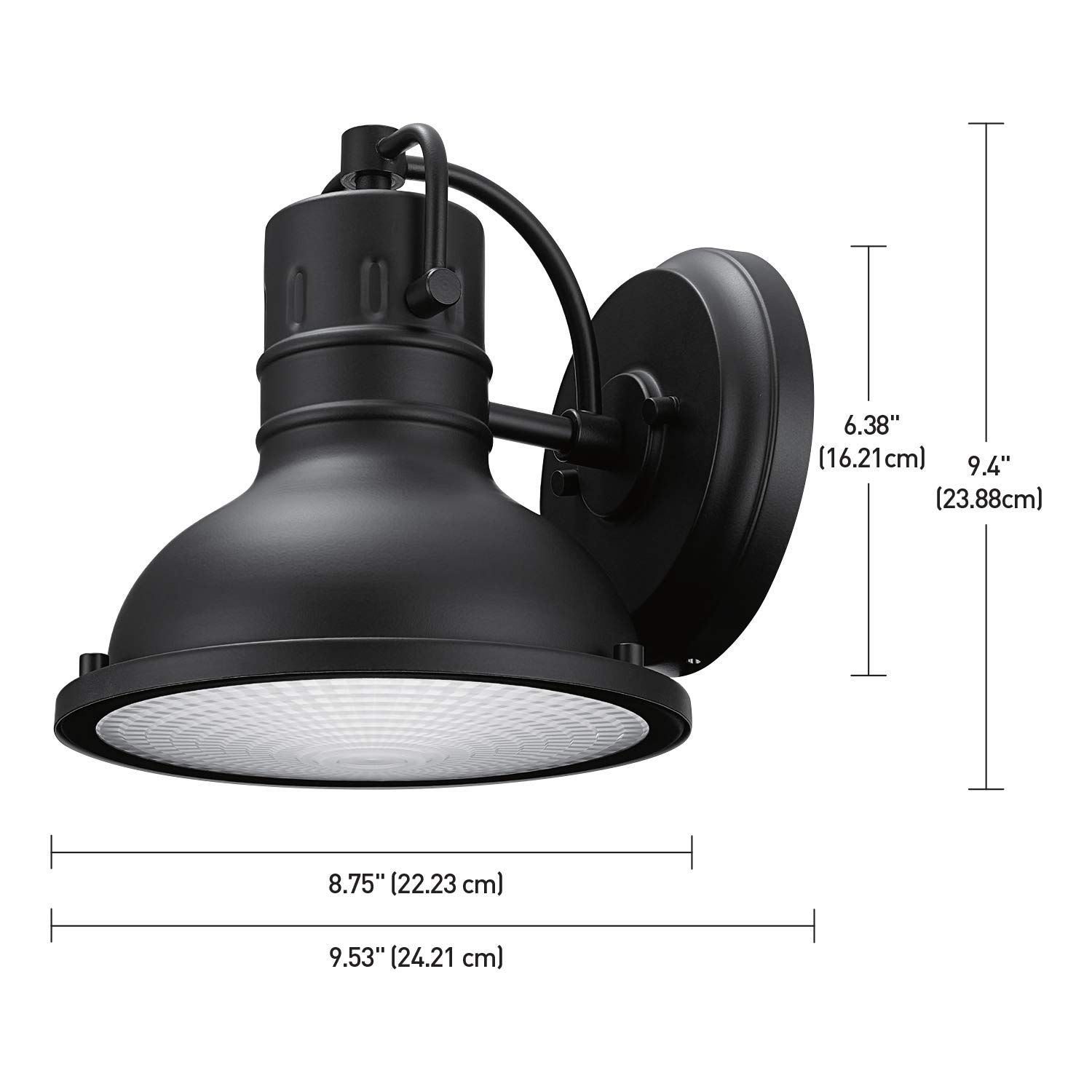 Globe Electric 44157 Harbor Outdoor Wall Sconce, Matte Black Finish, Clear Plastic Diffuser,