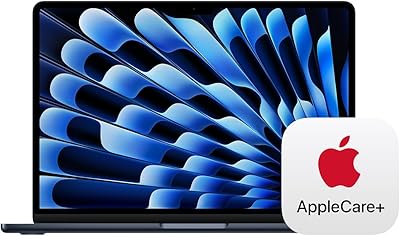 Apple 2025 MacBook Air 13-inch Laptop with M4 chip: Built for Apple Intelligence, 13.6-inch Liquid Retina Display, 16GB Unified Memory, 256GB SSD Storage, Touch ID; Midnight with AppleCare+ (3 Years)