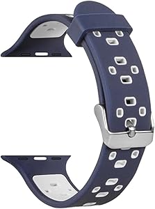 HeiKe Compatible iWatch Band 42mm,Soft Silicone Sport Replacement Wristband with Holes for iWatch Series 1 Series2 Series3 Nike+ Edition