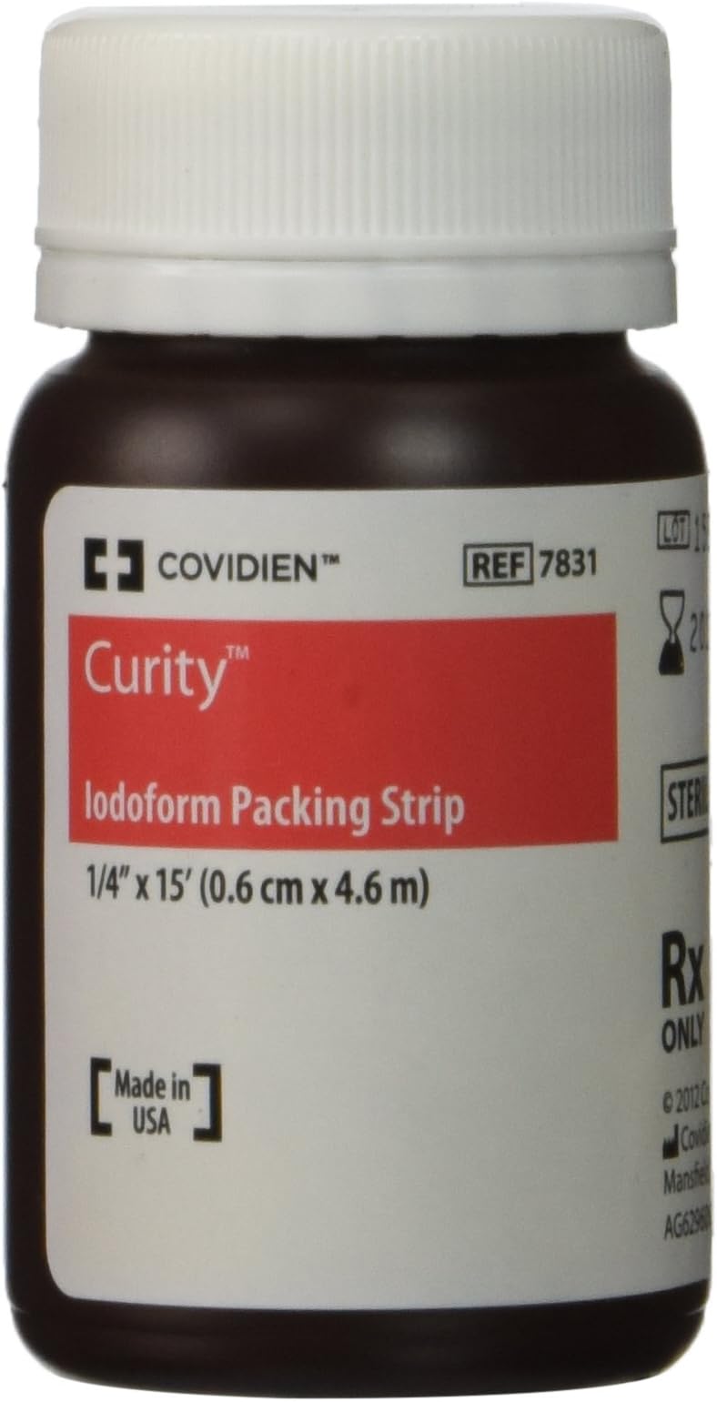 CURITY Iodoform Packing Strip - 1/4 x 5 Yds - Iodoform - Bottle