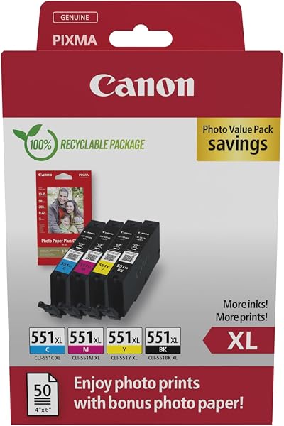 Canon CLI-551 XL C M Y BK Pack of 4 Cartridges Genuine Recycled Boxed