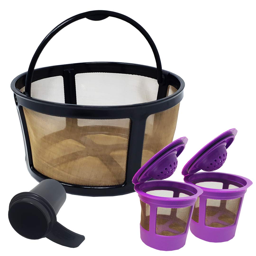 GOLDTONE Reusable Coffee Filter fits KEURIG Essentials & K-Duo Coffee Makers and Brewers includes 2 Single Serve Filters and Scoop