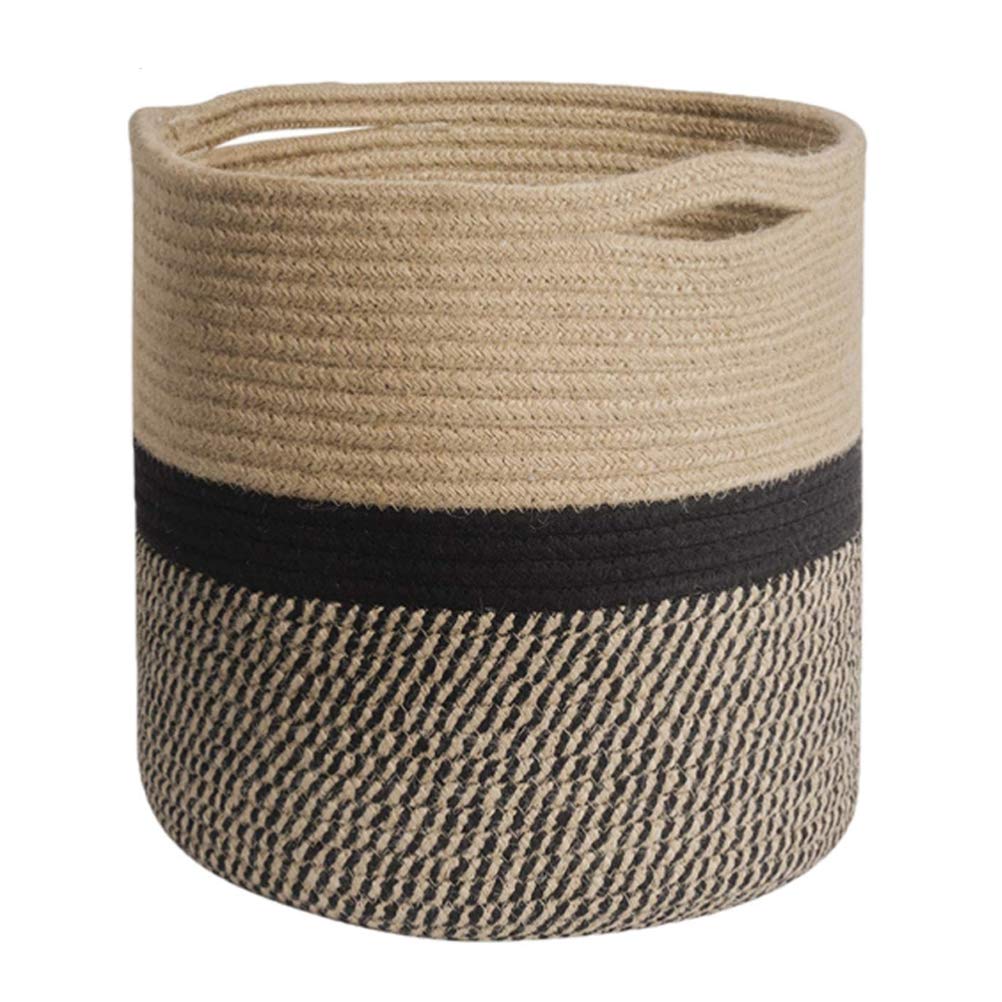 KENANLAN Woven Plant Pot Large Cylinder Basket Rope Basket Modern Plant Basket for Flower Pot Floor Indoor Planters(30cm)