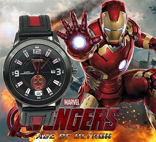 BRANDSALE Ironman Watches Men Women | Soft Leather Strap Quartz Wrist Men Watch | Iron Man Wrist Watch | Waterproof Fashion Man Watch (Black)