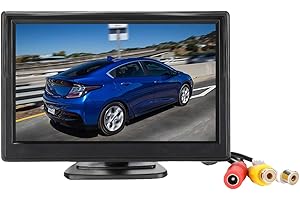 Padarsey 5 Inch TFT LCD Car Color Rear View Monitor Screen for Parking Rear View Backup Camera with 2 Optional Bracket (Sucke
