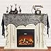 Halloween Decorations Indoor Set with Halloween Table Runner & Halloween Mantel Decor & Halloween Lamp Shade Cover Party Supplies Lace Halloween Decor