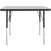 FDP 24" x 36" Rectangle Table with Standard Swivel Glide Legs - Gray/Black | School Activity Table, Adjustable Height 19-30 inches, Quick Ship, Single Box, Classroom and Office Furniture