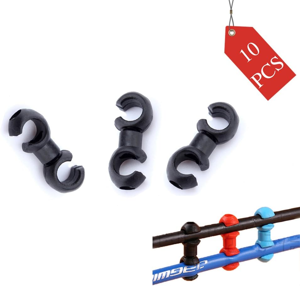 YESON Bike Cable Clips Plastic Bicycle Rotating S-Hook Clips,Bicycle Housing Tidy Wire Buckle Cycling Shift Cable Brake Gear Cable Housing Fixing Holder Guide MTB,10 pcs