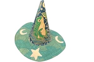 The Quilted Witch Hat, Handcrafted Folk Art Hat, Vintage Cottagecore Halloween Prairie Misfit Handmade Quilt Unisex