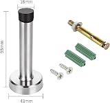 ASelected Door Stopper 6 Pack Stainless Steel Wall Protector with Rubber Tip view 2