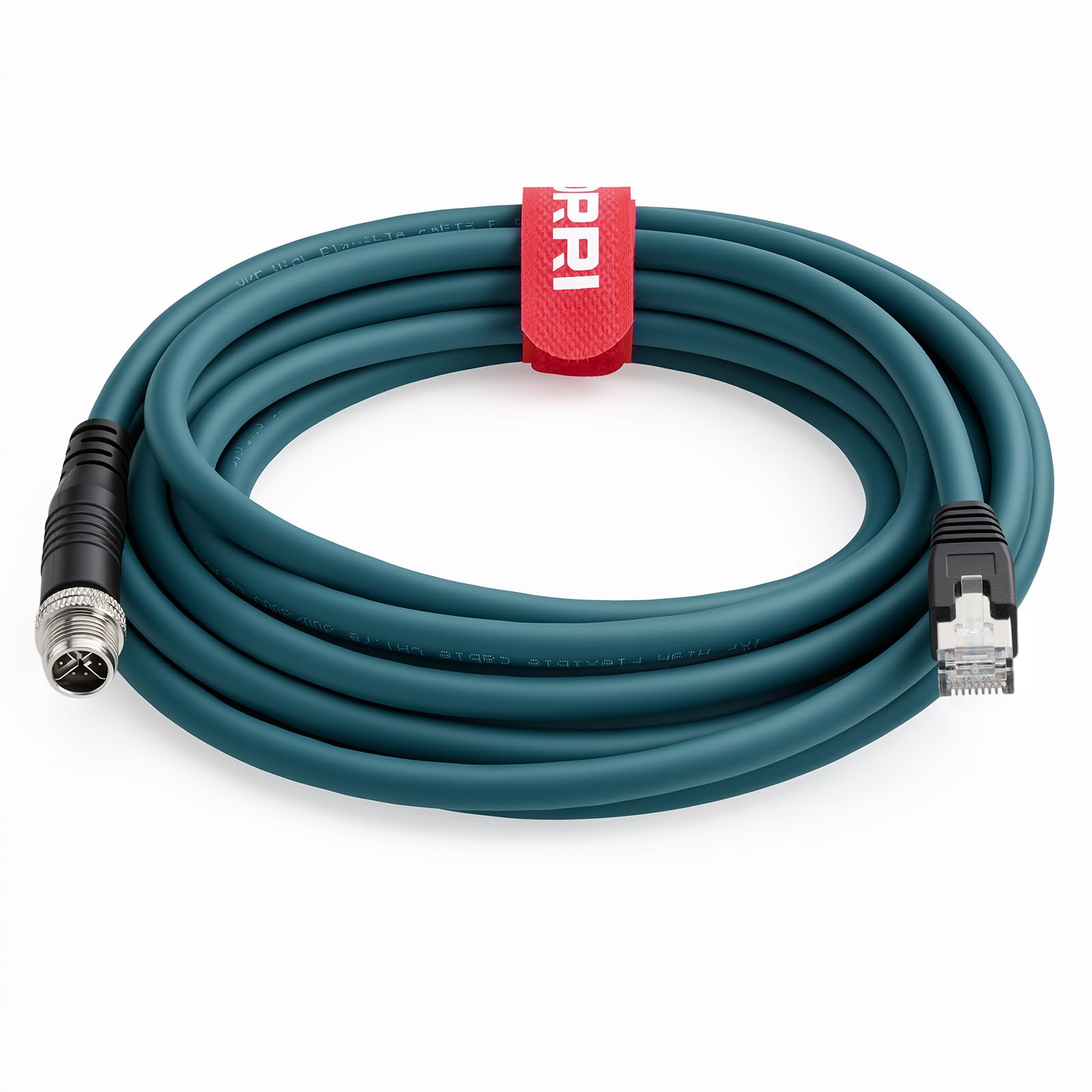 DRRI M12 X-Coded 8 Pole to RJ45 Gigabit Ethernet Interface Cat 7e Shielded Cable for Cognex in-Sight Series Industrial Cameras | Barcode Scanners (8M) — image 1