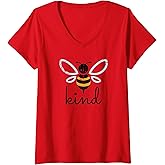 Womens Vintage Be Kind - Bumblebee Bee Kind Kindness Gift V-Neck T-Shirt