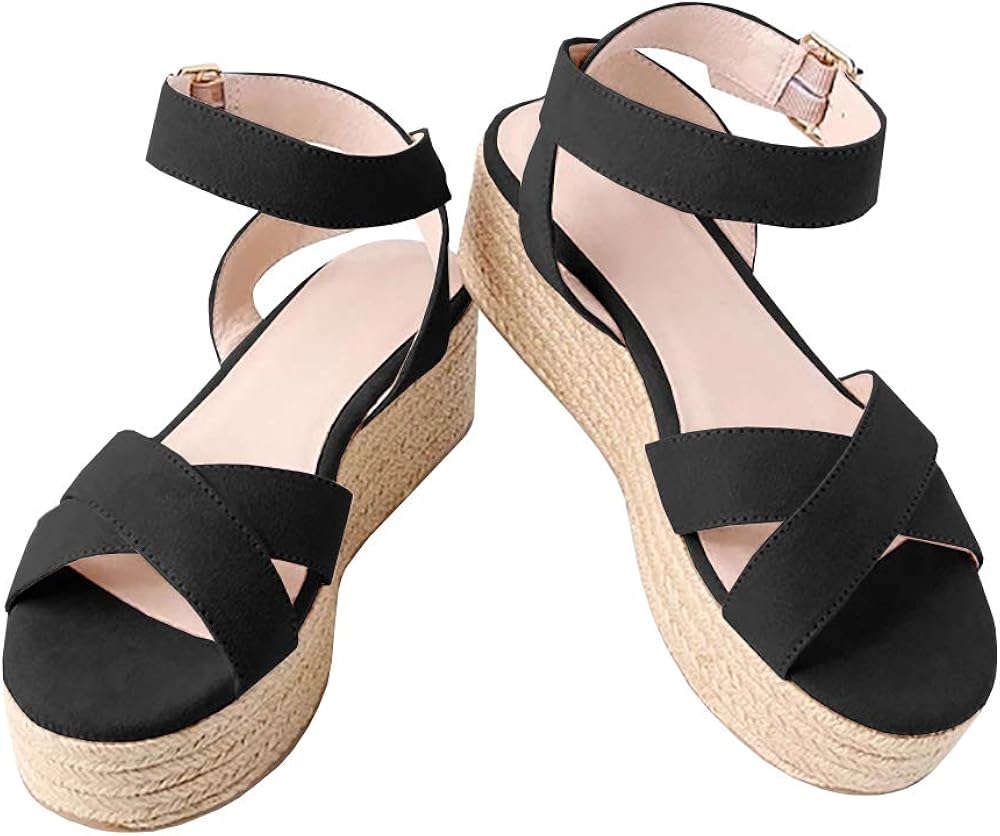 black strappy flatforms