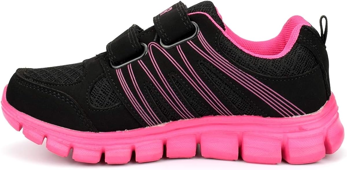 Dek Girls Touch Fastening Super Lightweight Jogger Trainers Black/Fuchsia 9 UK Child, Black Fuchsia - Image 5