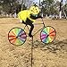 Techinal Cute 3D Animal on Bike Windmill Wind Spinner Whirligig Garden Lawn Yard Decor（　Bee　）