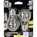 Feit Electric - Decorative Clear Glass Filament LED Dimmable 60W Equivalent Soft White (2700K) Classic A15 Light Bulb, 2-Bulb (BPA1560/827/LED/2), 3.2