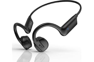 GUGTTR Bone Conduction Headphones Open Ear Headphones Bluetooth 5.3 Wireless Headphones with Mic,IPX5 Sweatproof Lightweight Sport Headset for Running Cycling Driving Workouts,with Earplugs