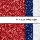 Glamorous Glitter Heat-Transfer Vinyl Multi-Pack 3 Sheets Red, White & Blue 10
