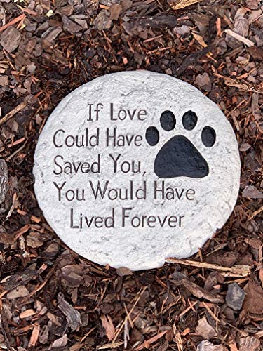 Old River Outdoors Pet Memorial Stone - If Love Could Have Saved You Paw Print Garden Stepping Stone - Thumbnail 2