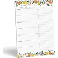 Sweetzer & Orange Fruity Weekly Meal Planner and Grocery List Magnetic Notepad. 7x10” Meal Planning Pad with Tear Off Shoppin