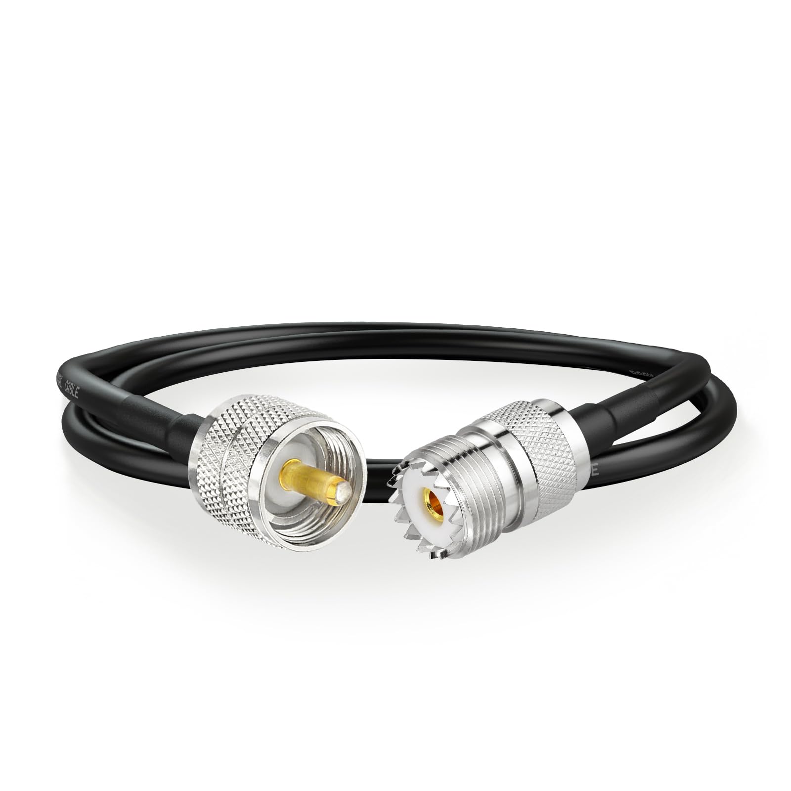 Superbat PL259 to SO239 RG8X CB Patch Lead 1m 50ohm UHF Male to Female Ham Radio HF Coax Cable for HF UHF Ham Radio, Duplexer Tuner, Dummy Load, SWR Meter, Walkie Talkie