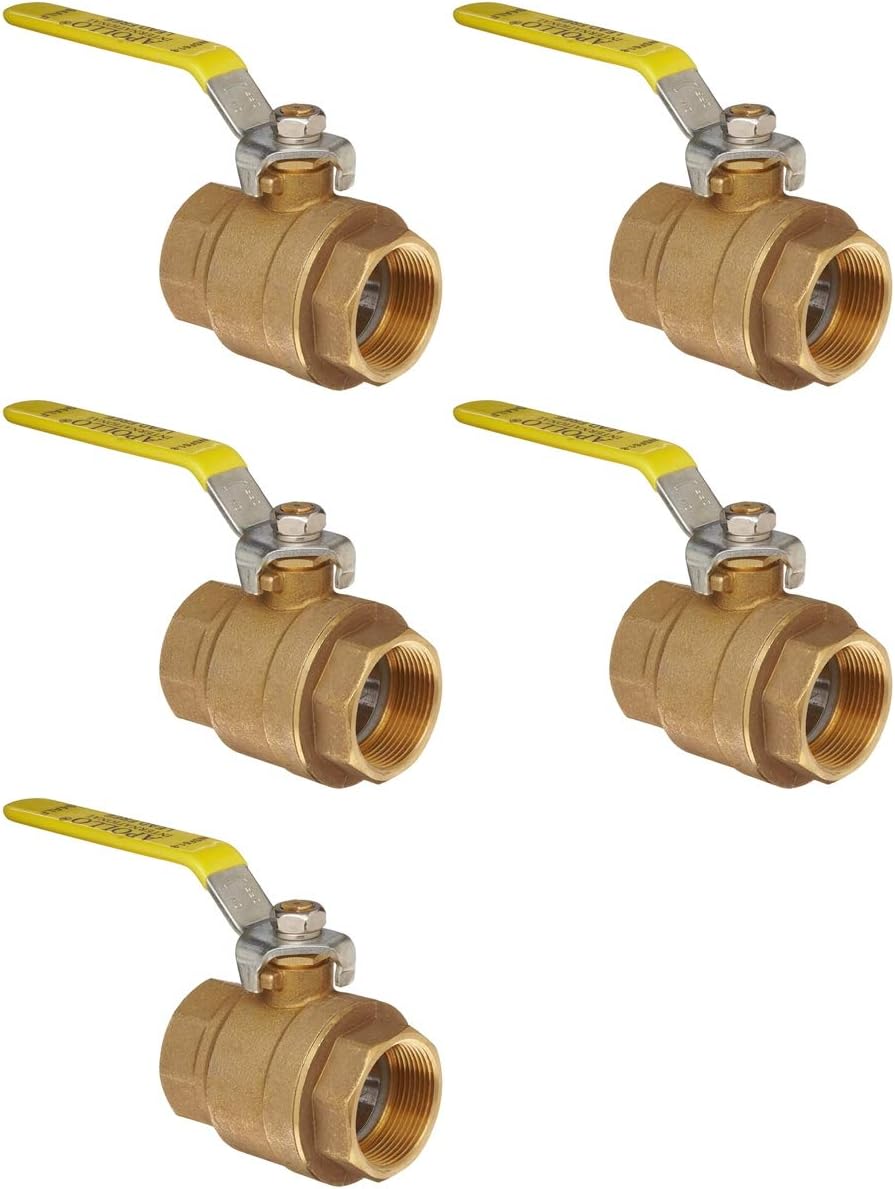 (5-PK) 1/2" Fpt Full Port Ball Valve- Apollo International- Lead Free