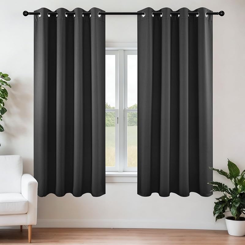 Joydeco Blackout Curtains 63 Inch Length 2 Panels Set
