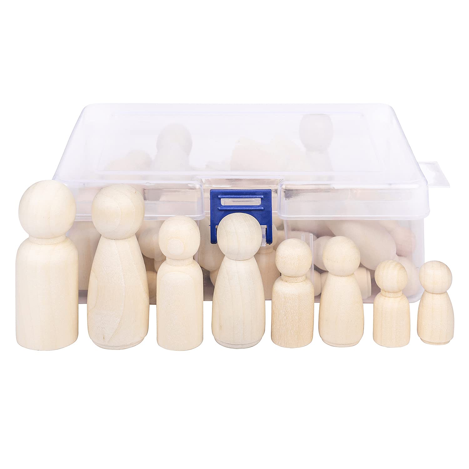 KTHZI Wooden Peg Dolls, 50pcs Unfinished Wooden People for DIY Painting, Craft Art Projects, Kids Gift