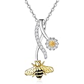 Palpitate Bee/Butterfly Necklace for Women 925 Sterling Silver Insect Jewelry Christmas Gifts for Daughter Grandma Mom