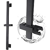 BANGPU Bathroom Shower Slide Bar, Adjustable Handheld Shower Holder Wall Mount Shower Bar Stainless Steel, Matte Black Square Slide Bar