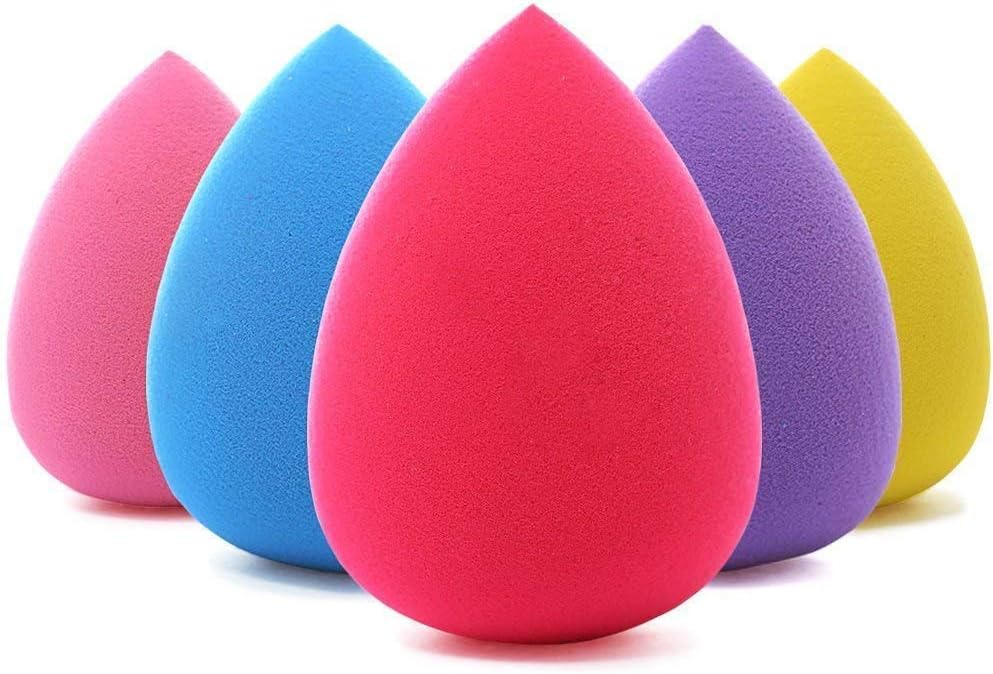 7 Pack Makeup Blender Sponge (6Pcs Blending Sponges + 1Pcs Sponge Holder, Rose Gold)