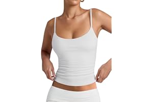 PINKMSTYLE Women's Basic Double Lined Scoop Neck Tank Tops Adjustable Cami Tank Summer Sleeveless Tops