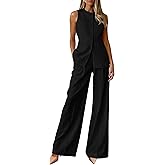 PRETTYGARDEN Women's 2 Piece Sets Summer 2026 Work Clothes Sleeveless Blazer Vest Pants Suits Spring Business Casual Outfits