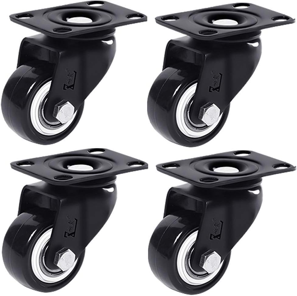 Furniture Castors, PU Double Bearing Castor Swivel and Without Braked