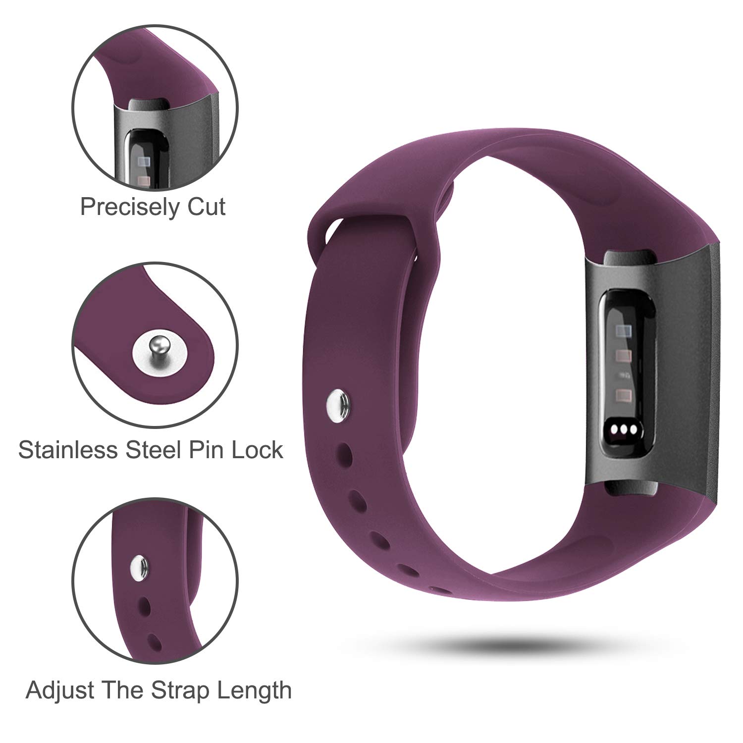 apiker Armband kompatibel für Fitbit Charge 3, (3+1 Stück) Fitbit Charge 3 Armband Verstellbare Weiches Silikon Sport Ersatz Fitness für Ersatzarmband Fitbit Charge 3, jn mit etw Schutzhülle